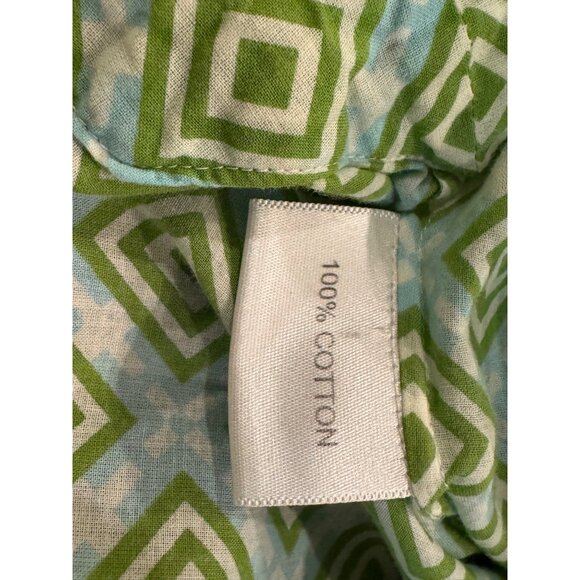 Tory Burch Green Geometric Long Sleeve Tunic Sz 10 side zipper - Picture 6 of 6